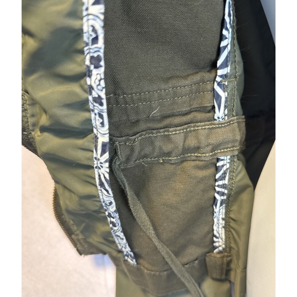Lucky Brand Olive Military Utility Jacket S Small 7WP3001 Nylon Trim Drawstring - Picture 5 of 16